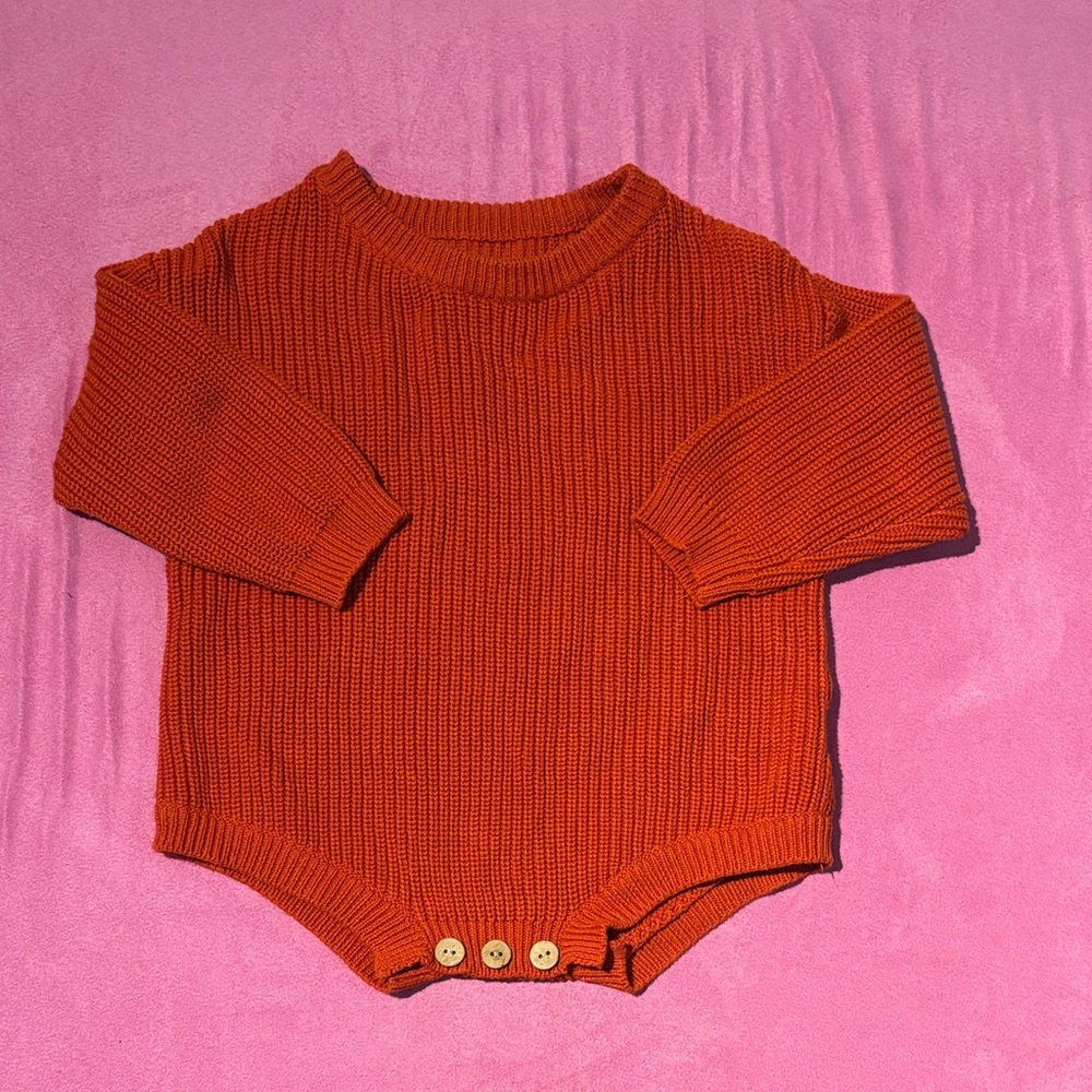 Cozy Knit Baby Bubble Romper